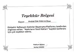 Kadınların Yasal Hakkı Söyleşisi Belgesi